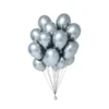 Tiger Silver HD Metallic Balloons Pack Silver Theme Party Decoration | Pack of 50 Balloons