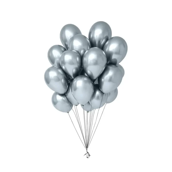 Tiger Silver HD Metallic Balloons Pack Silver Theme Party Decoration | Pack of 50 Balloons