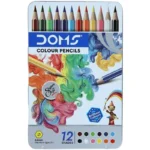 DOMS 12 Colour Pencil Flat Tin Pack | Pencil Colours