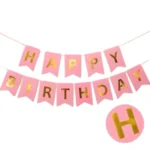 Happy Birthday Banner Pink | Wall Hanging Birthday Banner