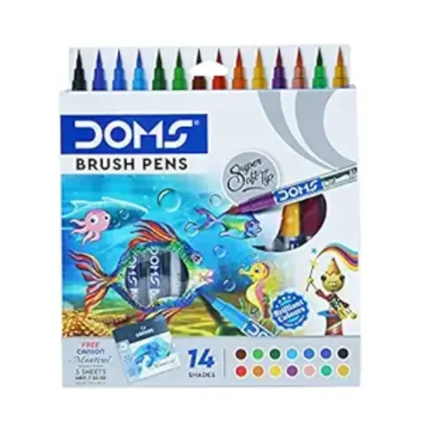 Doms Brush Pens 14 Shades Super Soft Tip