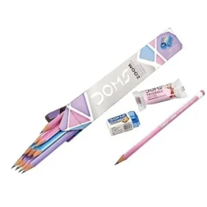 Doms Zoom Ultimate Dark Pencil Box Pack | Triangular Shape For Easy Holding & Comfort | Free Eraser & Sharpner Inside The Box
