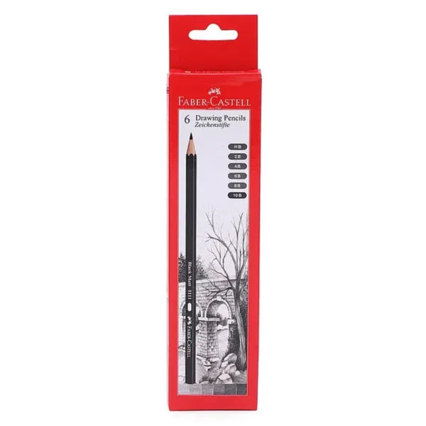 Faber Castell Drawing Pencils, Six Distinctive Grades (Hb, 2b, 4b, 6b, 8b, 10b) ,Pack of 6 Sketch Pencil