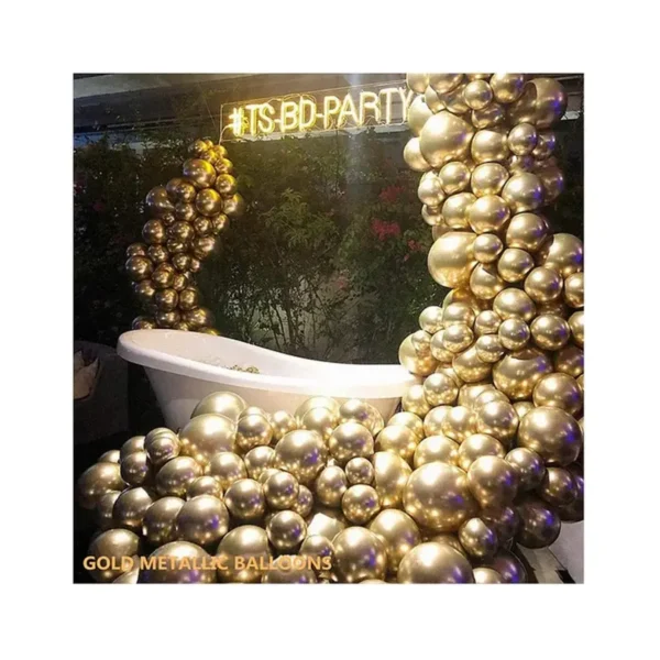 Tiger Golden HD Metallic Balloons Pack Golden Theme Party Decoration | Pack of 50 Balloons