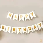 Happy Birthday Banner White | Wall Hanging Birthday Banner