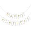 Happy Birthday Banner White | Wall Hanging Birthday Banner