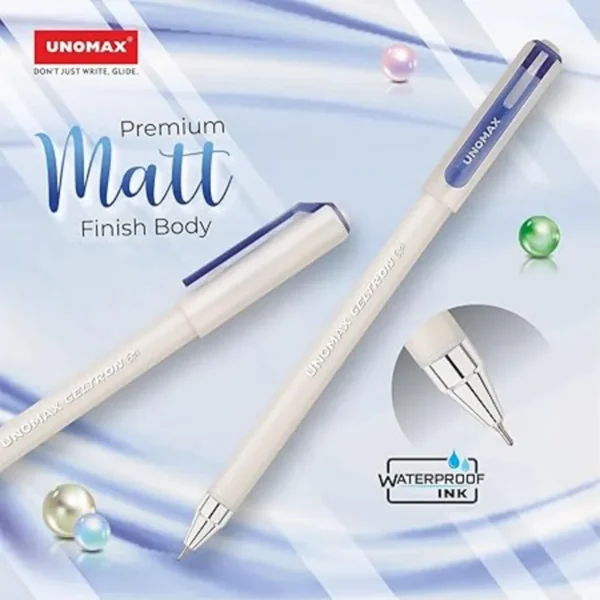 UNOMAX Geltron Pearl Blue Pen | Pack of 10 Pens