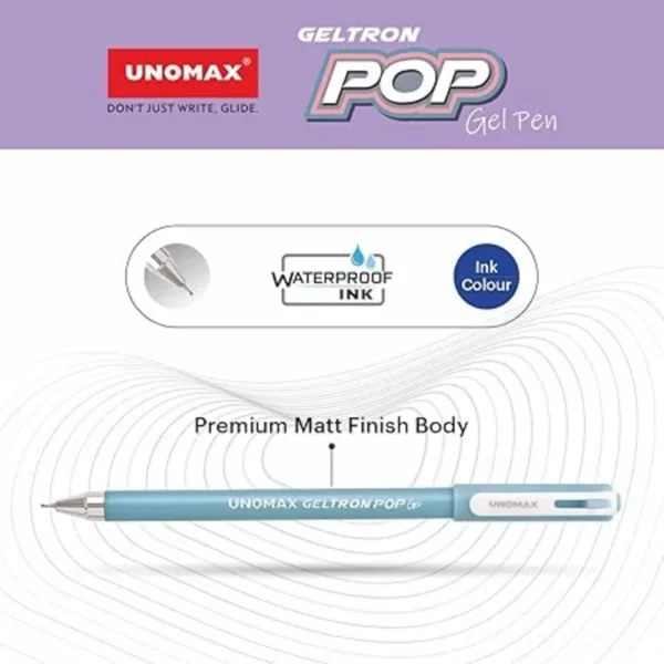 UNOMAX Geltron Pop Gel Pen Pack of 10 Blue