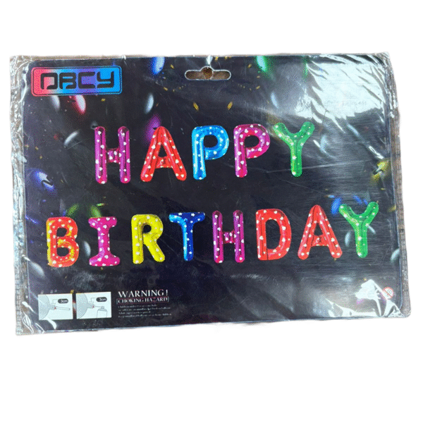 Multicolour Happy Birthday Foil Balloon Banner | 13 Letters Reusable Happy Birthday Metallic Foil Balloons