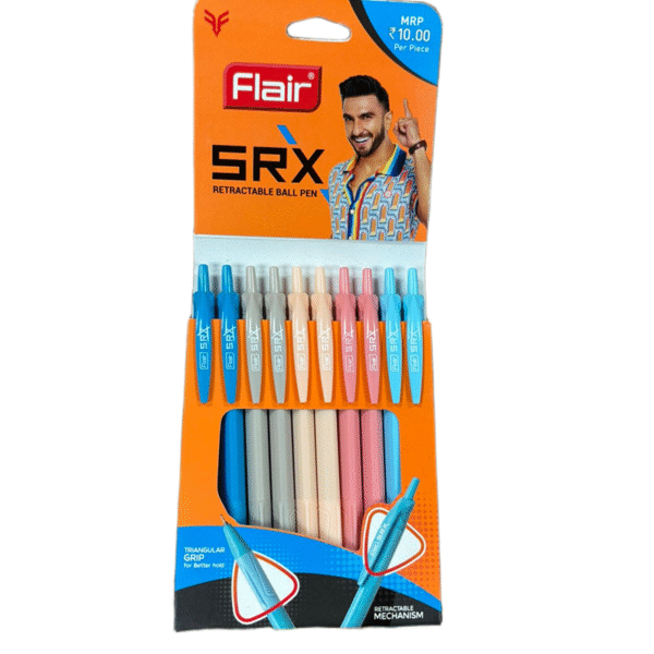 FLAIR SRX BLUE BALL PEN PACK OF 10 PENS