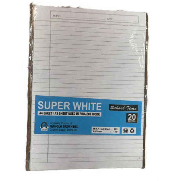 A4 SIZE WHITE SHEETS